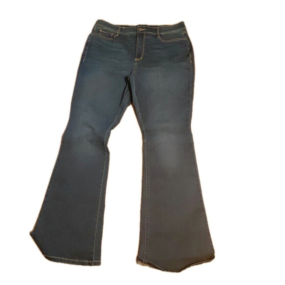 a.n.a.  Size 16 High Rise Flare Leg Dark Wash Stretch Inseam 30.5" Blue Jeans - Picture 1 of 10